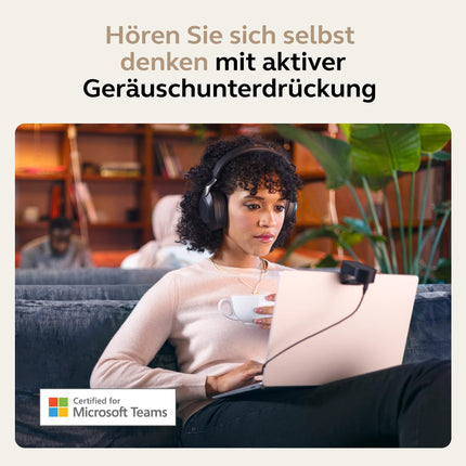 Jabra Evolve2 85 juhtmevabad arvutipeakomplektid – mürasummutavad Microsoft Teamsi sertifitseeritud stereokõrvaklapid pika tööeaga akuga – USB-A Bluetooth-adapter – must