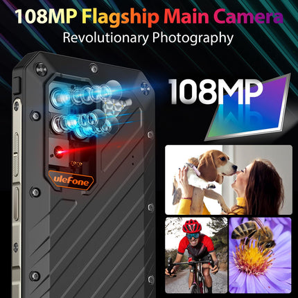 Ulefone Power Armor 18 Ultra Phone, Shatterproof, 5G, Smartphone, Shatterproof, 24GB + 512GB, Temperature Measurement, 108MP + 32MP, 9600mAh, 6.58 inch, 120Hz FHD+, Shatterproof Phone Android