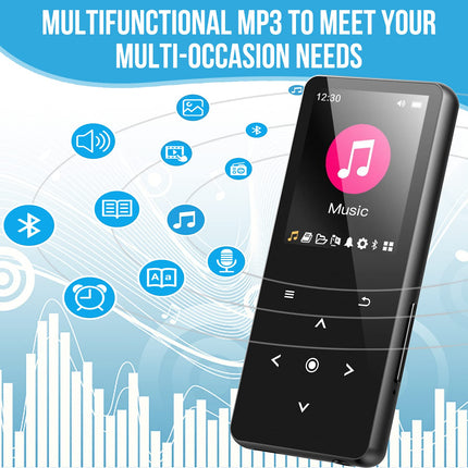 MP3-mängija 32 GB Bluetooth 5.0 kadudeta muusikapleier HiFi kaasaskantav kõlar sisseehitatud HD kõlar videosalvesti FM-raadio e-raamatu tugi kuni 128 GB