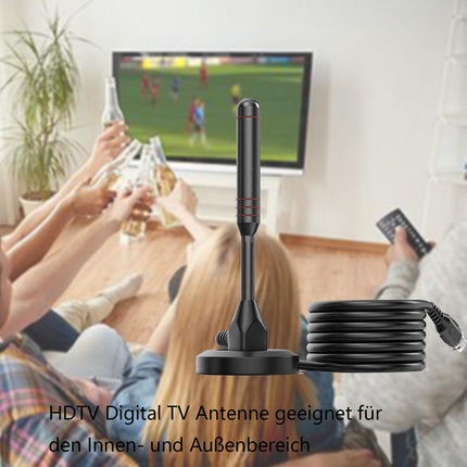 CAM2 DVB-T/DVB-T2 antenn DTA240 - tugevam varrasantenn digitaaltelevisiooni/DVB-T2 tuuneri jaoks, pulk/tugev alumiiniumsüdamik maksimaalse signaalikvaliteedi tagamiseks - magnetilise aluse ja 2m kaabliga, siseruumidesse kasutatav antenn