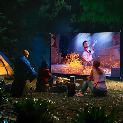Projektoriekraan 84 tolli, HOPFROG esi- ja tagumine projektsiooniekraan, kokkupandav 16:9 HD 4K projektori ekraan, seinale kinnitatav projektori lõuend, kaasaskantav kodukino telkimiseks
