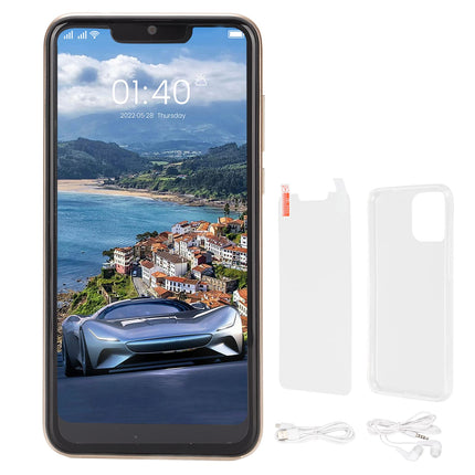 IP13 Pro Max nutitelefon, lukustamata mobiiltelefon näotuvastusega, 6,1-tolline FHD ekraan, 3 GB RAM 32 GB ROM, 2800 mAh aku, kahe SIM-kaardiga ettemakstud nutitelefon, lukustamata GSM-nutitelefon (kuldne)
