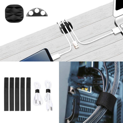 Pack of 5 cable ducts, cable management desk cable covers hiding for office and home, black, 37 * 4 * 2.5 cm