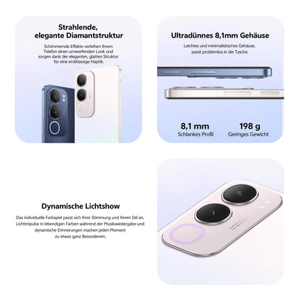 VIVO Y19s Smartphone, 6 GB + 128 GB, 6 GB Extended RAM, 6.68″ LCD Display, 90 Hz Refresh Rate, Dynamic Light, 50 MP Main Camera, 5150 mAh Battery, IP64, 300% Volume, NFC Support