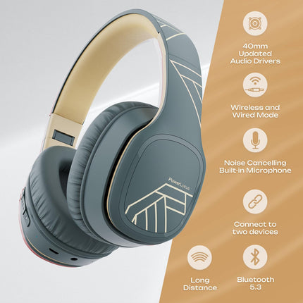 PowerLocus P7 Bluetooth-kõrvaklapid, kokkupandavad kõrvaklapid, juhtmevabad kõrvaklapid bassirežiimidega, Hi-Fi stereo käed-vabad funktsiooniga, USB-C laadimine ja pikk aku tööiga iPhone'ile/arvutile/telerile