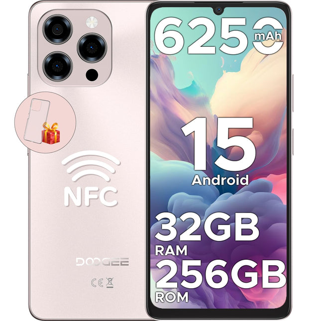 DOOGEE Note 58 Pro Android 15 nutitelefon ilma lepinguta 32GB+256GB kaheksatuumaline 6.75" HD+ 90Hz mobiiltelefon ilma lepinguta 6250mAh mobiiltelefon odav 16MP+8MP SIM-kaardivaba mobiiltelefon kahe SIM-kaardiga 4G/GPS/NFC/sõrmejäljelugeja