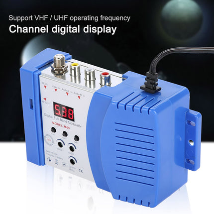 Lairiba audio/video RF-modulaator, digitaalse ekraaniga RF-modulaator AV-RF AV-TV muundur VHF UHF, ergonoomiline RF-modulaator LED-iga satelliitvastuvõtja/videokaamera/videomaki/DVD jaoks