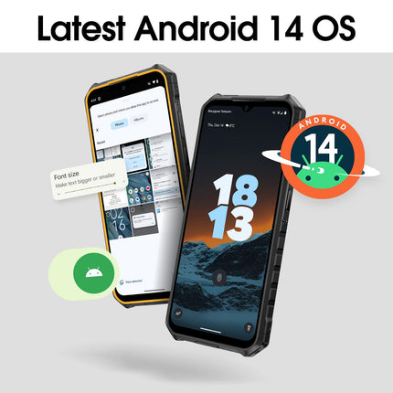 Ulefone Armor X13 Outdoor Mobile Phone Android 14, 50MP + 24MP Night Vision 12GB + 64GB/256GB SD Octa Core 6320mAh 6.52'' Construction Site Mobile Phone without Contract 4G Dual SIM Outdoor Smartphone IP68 Fingerprint ID NFC GPS