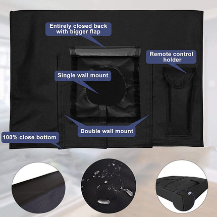Coosoo Outdoor TV Cover, Waterproof, Universal Protector for LCD, LED, and Plasma TVs, Compatible with Standard Mounts, Built-in Remote Control Storage (50-52 inches)
