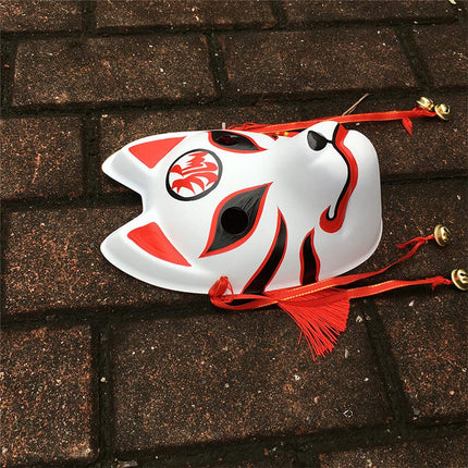 YangYongi rebase mask, keskmise suurusega Kitsune Kabuki mask poistele, Jaapani koomiksi-anime teemaline kostüümmask maskiballiks, peoks, halloweeniks