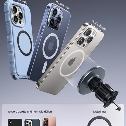 Lamicall autotelefonihoidik MagSafe'i autokinnituse jaoks - [2025 HD klaasplaat] Tugev magnetiga telefonihoidik autoventilatsiooniavale, autotelefoni magnetiga kinnitus iPhone 16 15 14 13 12 Pro Maxile, kõigile nutitelefonidele
