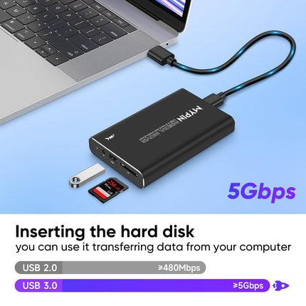 4K HD Media Player, MYPIN HDMI/AV/Coax Output for MP4 MP3 MKV with Remote Control, Videos and Photos with USB3.0 Drive/SD Card/HDD/External Device, Supports the Use of Internal