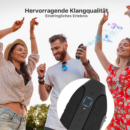 NOBIS Clip N1 Portable Bluetooth Speaker with App, Beat Mode, Up to 24 Hours Playtime, IP68 Waterproof, BT 5.3, HD Sound, Stereo Pairing, Custom EQ, Perfect for Outdoors (Black)