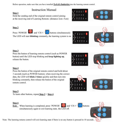 Universal TV remote control with large button for elderly people, easy setup - senior remote control - universal remote control - works for TV and cable IR devices