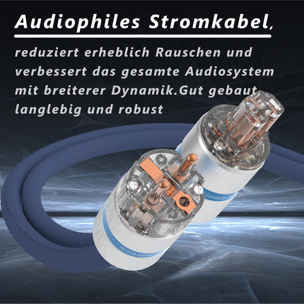 Monosaudio P902 HiFi toitekaabel 1M alumiiniumfooliumiga varjestatud φ17mm OFC audiofiilidele mõeldud külmseadmete kaabel 2-pin AC kõrgklassi toitekaabel Schuko+IEC C15 pesaga DVD/võimendi/dekoodri/subwooferi/võimendi jaoks