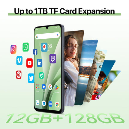 UMIDIGI 50MP nutitelefon lukustamata Android 14-12(6+6) GB+128GB mobiiltelefon 6,75-tolline 90Hz ekraan, 5000mAh, 2,2GHz protsessor, G9C 4G kahe SIM-kaardiga, kaasas laadija, Bluetooth 5.4/Face ID/GPS/NFC-must