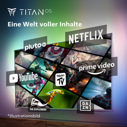Philips Ambilight 75PUS8309 4K LED nutiteler - 75-tolline ekraan pikslitäpse Ultra HD-ga, Titan OS platvormi ja Dolby Atmos heliga - töötab Alexa ja Google Assistantiga - mattmust