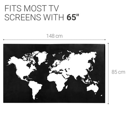 kwmobile 65" TV Cover - Indoor TV Screen Protector Cover - TV Screen Dust Cover - Travel Outline White Black