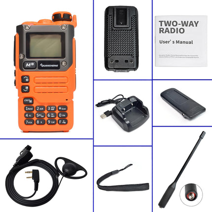 HYS Quansheng UV-K5(8) VHF UHF 5W raadiosaatja, laetav pika levialaga kahesuunaline raadiosaatja (kruvkinnitusega), 200 kanaliga VOX-funktsioon, sisseehitatud LED-tuli