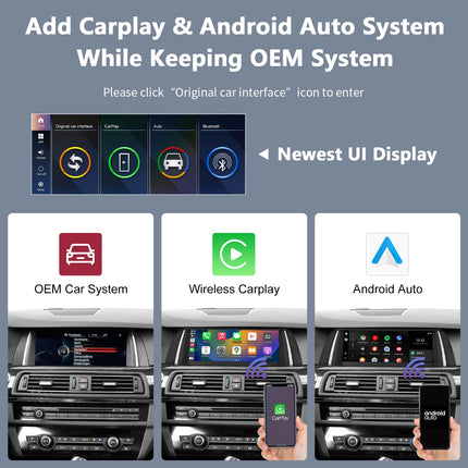 Road Top 10.25 inch Car Radio Touchscreen Wireless CarPlay Android Auto for BMW 5 Series F10/F11 2012-2016 with NBT System, Car Stereo Multimedia Autoradio Receiver (Not for F07!!!)