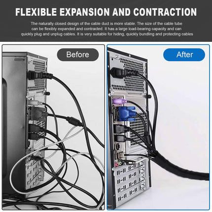 SIGANDG 3 Meter Dog and Cat Cable Protector, Cable Sleeves 13mm, Protect Cables from Pet Chewing, Expandable Braided Self-Closing Cable Sleeve