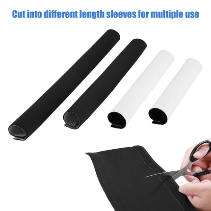 JOTO Uni kaabliümbris [2 tk] 13,5 cm × 330 cm takjakinnitusega reguleeritava läbimõõduga, pööratav, must/valge, painduv juhtmekorraldaja, kaablikatte kaitsesüsteem teleri, arvuti ja kodukino jaoks – suur