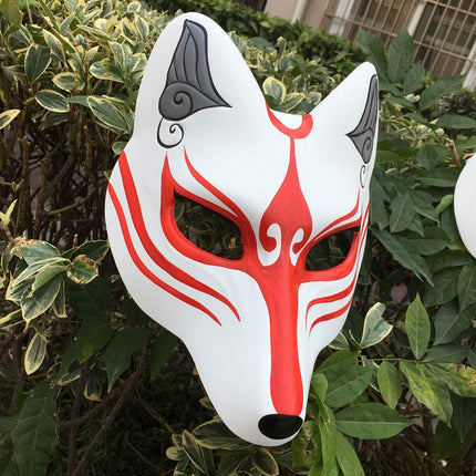 YangYong Kitsune rebase mask Halloweeni maskipeoks, Kabuki PU maskid kostüümideks
