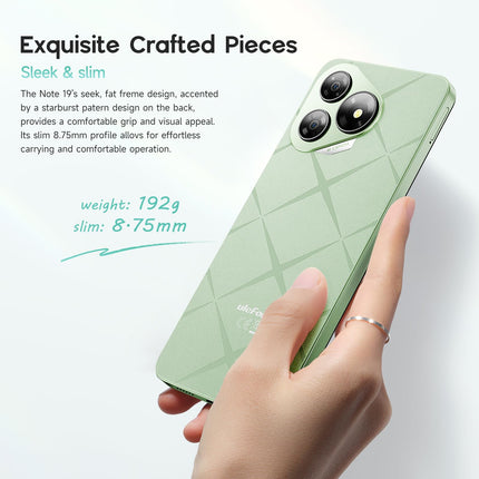 Ulefone Note 19 nutitelefon ilma lepinguta Android 14 5000mah Octa Core 6.56" HD+ 6GB+32GB/512GB SD 8MP+5MP panoraamkaamera 4G kahe SIM-kaardiga mobiiltelefon odav Face ID GPS OTG 2-aastane garantii - must
