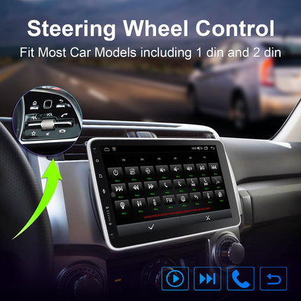 Android 13 Car Radio with Navigation 10 Inch Screen Built-in DAB+ Wireless Carplay &amp; Wireless Android Auto 1 Din Car Radio Touch Display with Bluetooth 8 Core 2G+32G WiFi 4G GPS AM/FM RDS Rear View Camera