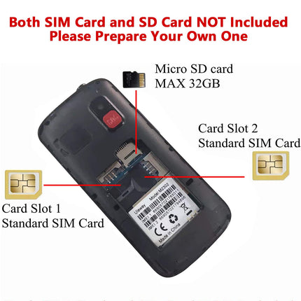 Uleway seenioride mobiiltelefon suurte nuppude ja lepinguta mobiiltelefoniga, 2,3-tolline LCD-ekraan | Kuuldeaparaatidega ühilduv | SOS-funktsioon | Kahe SIM-kaardiga mobiiltelefon | Taskulamp ja laadimisjaam