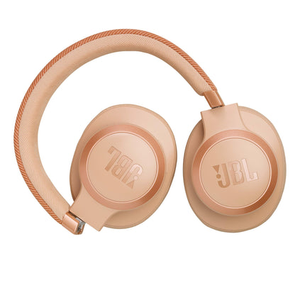 JBL Live 770 NC – Bluetooth-kõrvaklapid adaptiivse mürasummutusega – Juhtmevabad kõrvaklapid JBL Signature Sound ja häälassistendiga – Pikaajaline muusikanauding kuni 65 tundi – Sandstone'i värvi