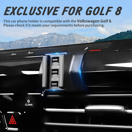 Mobiiltelefonihoidik VW Golf 8-le - mobiiltelefonihoidiku autotarvikud 2021. aasta Golf 8-le, mobiiltelefonihoidik autosse ja sõidukisse, sõiduki mobiiltelefonihoidik 360° pööratava telefonihoidikuga, tugev kinnitusjõud, tööriistavaba paigaldus