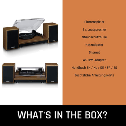 Lenco LS-100 - Hi-Fi plaadimängija Bluetooth 5.0-ga - Välised kõlarid - 2 x 10 W RMS - Rihmülekanne - Automaatne seiskamine - Puit, 20 W RMS