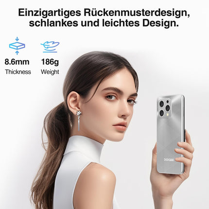DOOGEE N55 Plus (20GB+128GB) Android 14 nutitelefon ilma lepinguta, 90Hz mobiiltelefon ilma lepinguta Octa Core 6.56" HD+, 5150mAh mobiiltelefon odav, 13MP+8MP SIM-kaardita mobiiltelefonid 4G kahe SIM-kaardiga/Face ID/Widevine L1/GPS/OTG