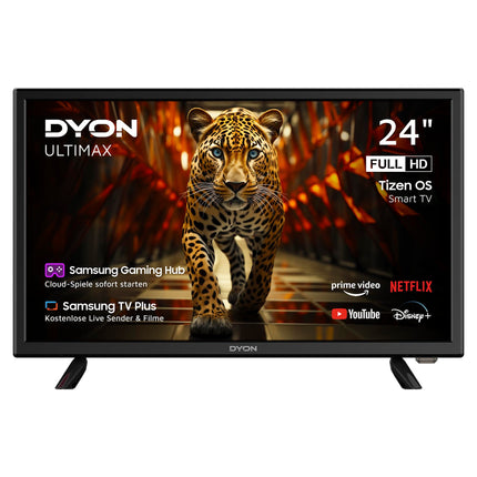 DYON ULTIMAX 24F-TI - Full HD 24-tolline (60 cm) televiisor (1080p, nutiteler, Tizen OS, kolmekordne tuuner (DVB-C/-S2/-T2), Samsung Smart &amp; Gaming Hub, Prime Video, Netflix, Disney+) [2025]
