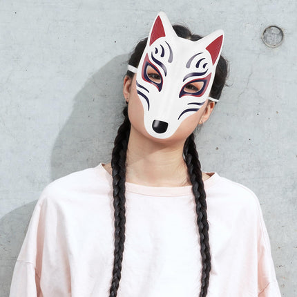 BESTONZON 2pcs Fox Mask for Adults Unpainted Animal Mask for DIY Craft Projects Halloween Masquerade Party Accessories Blank Masks for Decorating and Designing