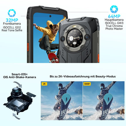 Blackview BV9300 Pro välistingimustes kasutatav mobiiltelefon 16GB+256GB 120Hz 6.7" FHD+1.32" tagumine ekraan 15080mAh(33W) välistingimustes kasutatav nutitelefon ilma lepinguta Android 13, 64MP+32MP, sõrmejäljelugeja, IP68 veekindel, GPS, IP69K, NFC