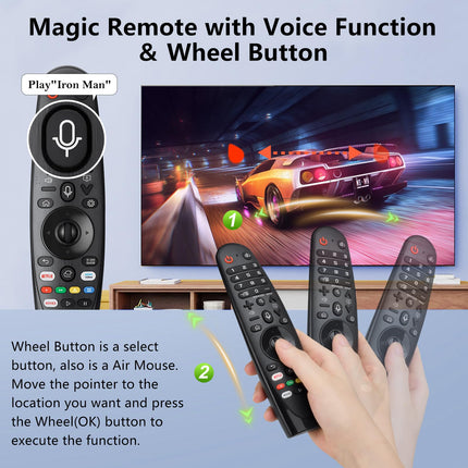 for LG TV remote control, for LG Magic Remote Original, compatible with AKB75855501 MR19BA MR20GA MR21GA MR22GN MR23GA with pointer and voice function