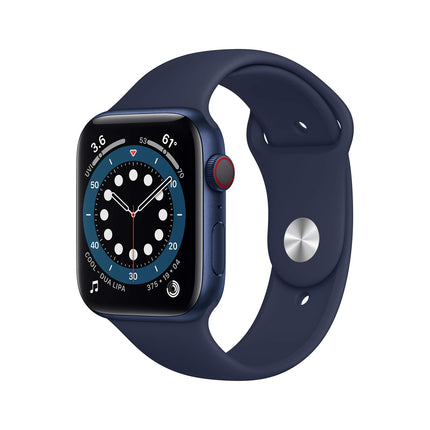 Apple Watch Series 6 (GPS + Cellular, 44MM) Blue Aluminum Case with Deep Marine Sport Band (Refurbished)