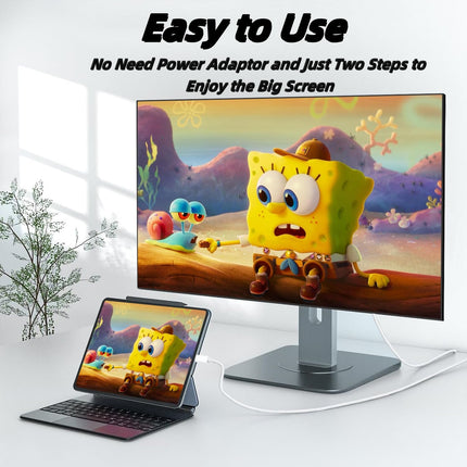 Lightning-HDMI kaabliadapter iPhone'ile, 1080P digitaalse AV-adapteri ekraani sünkroonimispistik, mis ühildub telefonidega 14 12 11 XS XR X, teleri projektori monitoriga, 1M (mitte iPhone 15/16 ega Netflixiga)