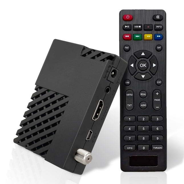 HD-line DVB-S2 minisatelliidi vastuvõtja - kasutusvalmis praegused kanalid, Full HD 1080p, HDMI/AV/USB/RS232, IR-EX tugi, Plug &amp; Play, energiasäästlik, suure jõudlusega satelliittelevisiooni vastuvõtja