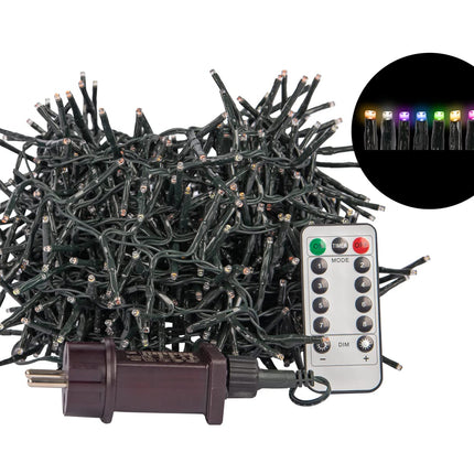 Idena 31109 - NewTeci LED-valguskett sise- ja välistingimustes kasutamiseks 800 LED-iga, vikerkaarevärvides valgustus 8 valgusastmega, dimmer, toiteplokk ja 8-tunnine taimerfunktsioon.