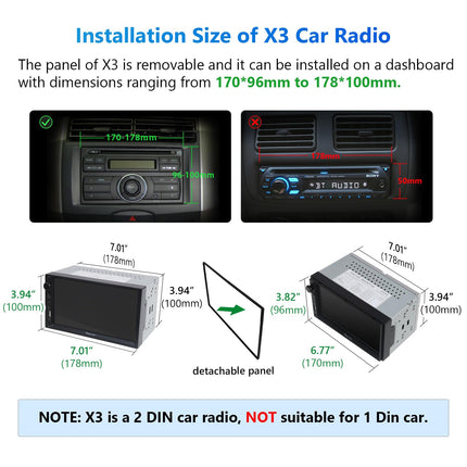 Eonon 7-tolline Linux Double Din autostereo, juhtmevaba CarPlay, Android Auto, kiirlaadimine, USB, DSP, Bluetooth, MirrorLink, RCA sisend/väljund, AUX sisend ja tahavaatekaamera x3