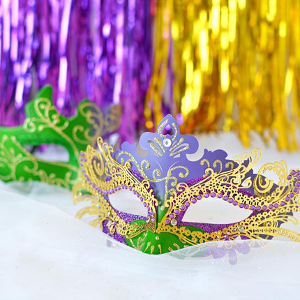 MYSEUNI karnevalimask naistele ja meestele, Veneetsia karnevalimask, läikivate kividega mask, peomaski komplekt, Mardi Gras