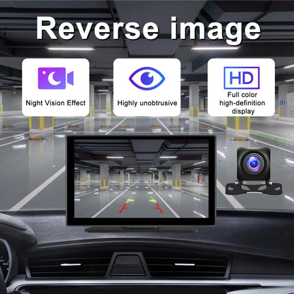 Hodozzy Portable Car Radio Wireless CarPlay Display Android Auto, Airplay Mirror Link, 9 Inch Touchscreen Monitor CarPlay Screen with Bluetooth, AUX/FM/SD Card, Car Multimedia Player with Camera