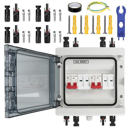 Surge protection PV DC 40A/1000V disconnect switch, lightning protection circuit breaker, solar junction box PV system, IP65 waterproof &amp; UV-resistant solar voltage protection for photovoltaics 2 in 2 out