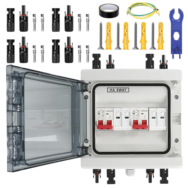 Surge protection PV DC 40A/1000V disconnect switch, lightning protection circuit breaker, solar junction box PV system, IP65 waterproof &amp; UV-resistant solar voltage protection for photovoltaics 2 in 2 out