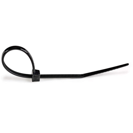 StarTech.com Cable Ties - 100x2 mm, Self-Locking Nylon Cable Ties with Bent Tip, 8 kg Tensile Strength, 94V-2/UL, Black, 100 Pack (CBMZT4B)