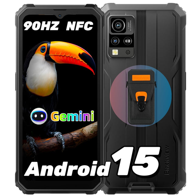 Blackview BV4800SE Andriod 15 Outdoor Handy Ohne Vertrag, 12GB+64GB/2TB TF, Gemini AI 90Hz 6.56" Display Outdoor Smartphone Ohne Vertrag, 16MP+8MP Octa-Core NFC, IP69K Buastellenhandy