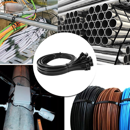 Cable Ties Black 600mm Cable Ties Long, Large Black Extra Strong Cable Ties UV Resistant, 60cm x 12.4mm Wide, Large Cable Tie for Cable Management, 30 Pack